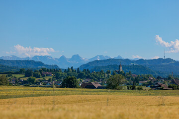 panorama kirchberg bern alpen gantrisch
