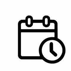Simple calendar with time icon modern flat design for scheduling appointment planning and event management applications