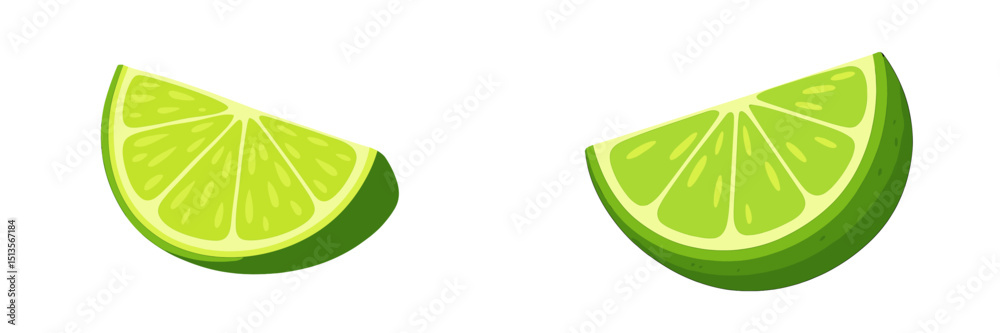 Poster fresh lime slices displayed on a clean background showcasing vibrant green colors and juicy texture