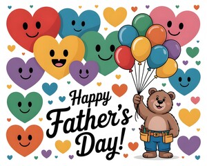Fototapeta premium Happy fathers day creative social media post.