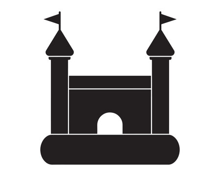 bouncy castle icon silhouette vector illustration.
