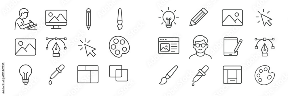 Aufkleber creative design tools and activities showcased in a digital workspace with various icons reflecting 