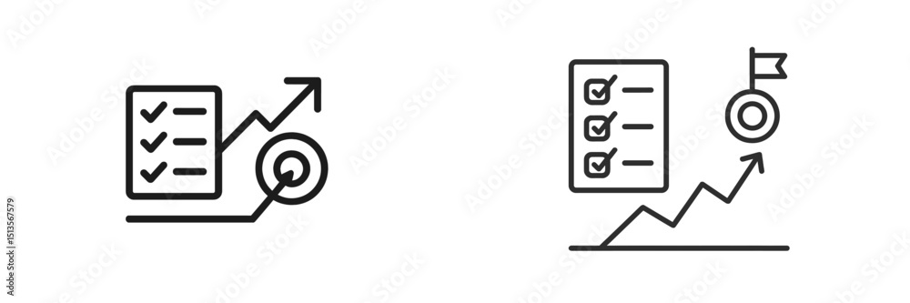 Aufkleber Progress tracking with checklists and goals in a minimalist design for productivity enhancement