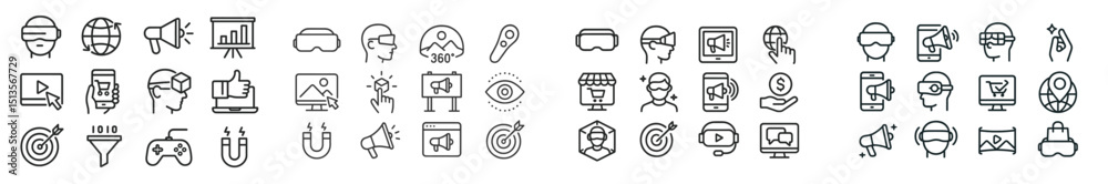 Poster creative digital icons represent various technology, media, and entertainment concepts displayed in 