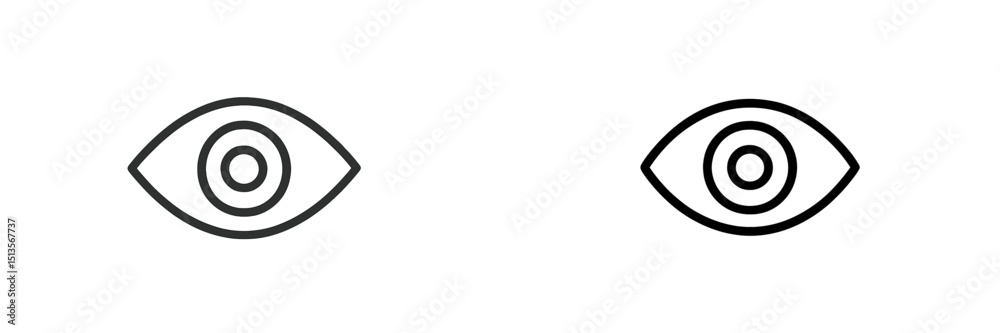 Aufkleber illustration of two different eye designs representing varying styles in minimalistic art