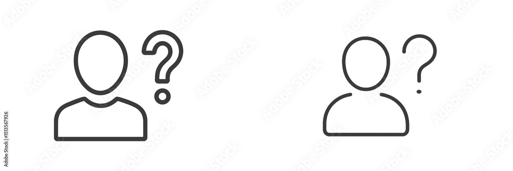 Poster Icons representing confusion about identity and questioning, suitable for various contexts including discussions on anonymity