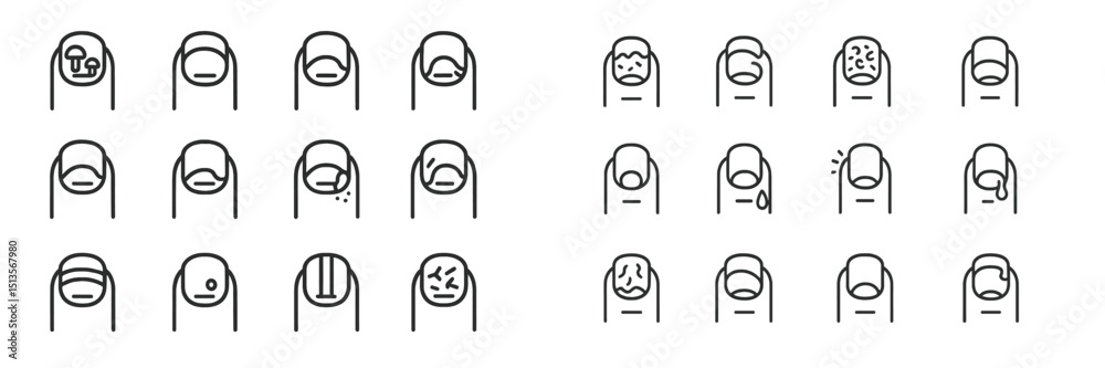 Poster Emotions captured through minimalist icons illustrating various feelings and expressions in a grid layout