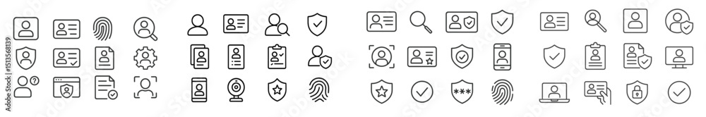 Leinwandbilder variety of security and identification icons representing digital services and user privacy features