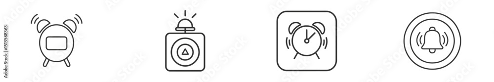 Leinwandbilder Different types of alarms and notification icons displayed in a minimalist design for technology users