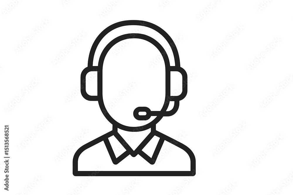 Aufkleber Support agent using headset for customer assistance in a busy call center environment