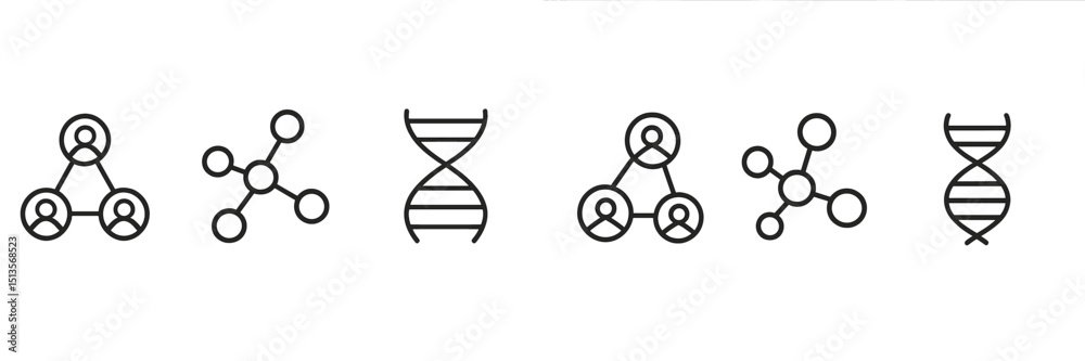 Poster Various representations of molecular structures and DNA, illustrating the complexity of biological systems and genetics