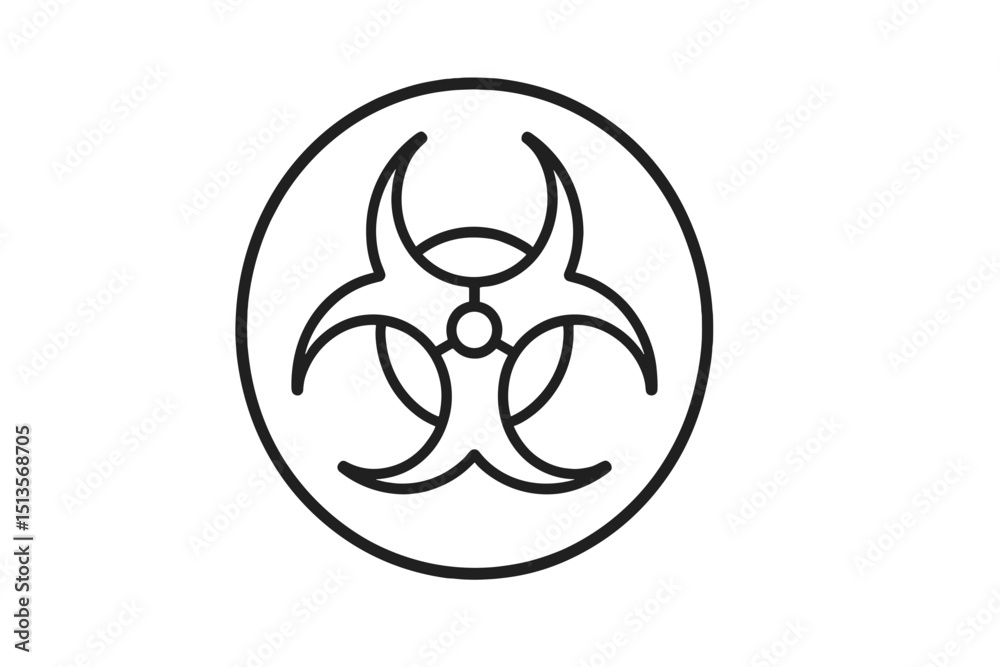 Aufkleber symbol representing biological hazard, used for warning in laboratories and waste disposal environme