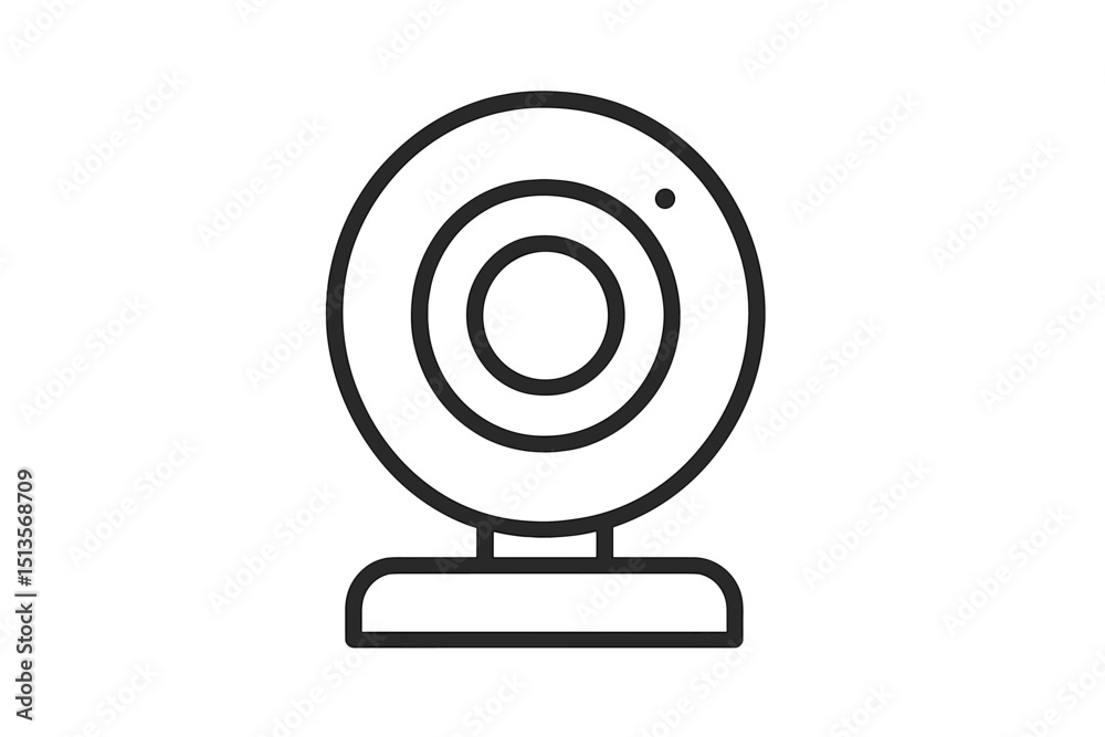 Fototapete webcam design illustration with simple lines showing the device's structure and function in modern t