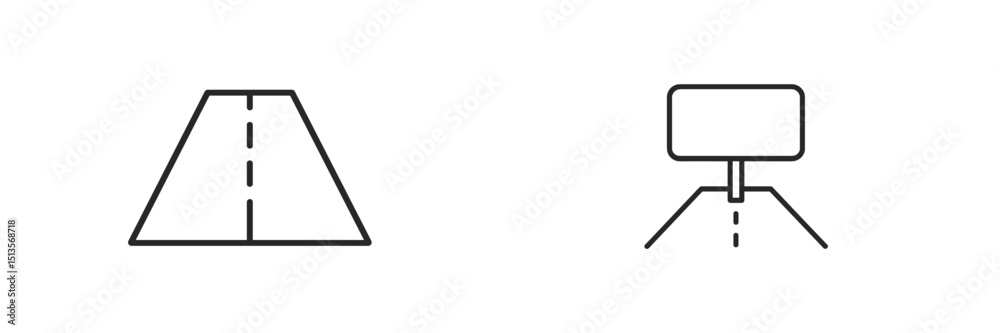 Fototapete road sign and junction layout design in a minimalistic style for traffic management and navigation