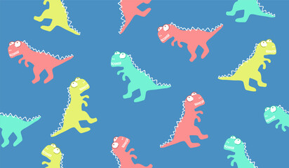 Cute dinosaurs pattern background vector design