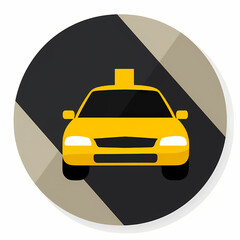 Yellow Cab Icon: A meticulously designed icon of a classic yellow cab, radiating a sense of reliable transportation and urban mobility. Perfect for various digital and print applications.