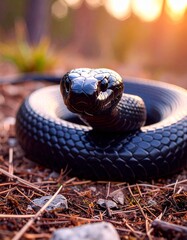 Fototapeta premium detailed close up image of a anaconda snake