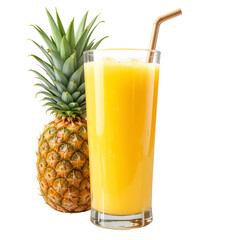 glass of pineapple juice isolated on transparent png