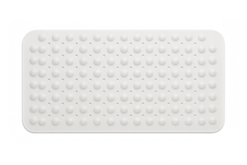 White rubber bath mat isolated on transparent background
