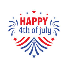 Obraz premium 4th of July Typography Vector Illustration and Calligraphy. T- shirt design. Poster, print.