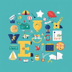 Youthful Exploration A vibrant collection of hobby and leisure icons