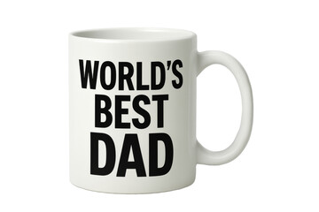 World's best dad mug celebrating fatherhood on transparent background