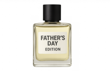 Father's day edition perfume bottle celebrating fatherhood with transparent background