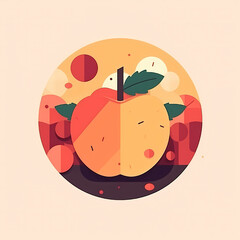 Vibrant Apple Illustration A Delightful Blend of Autumn Colors and Simple Shapes