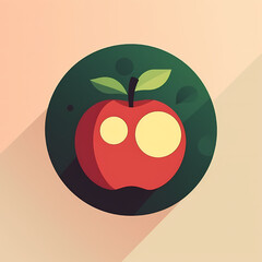 Vibrant Red Apple Illustration A Fresh and Juicy Design Element