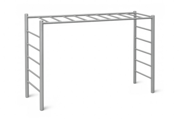 Metal monkey bars on transparent background for fitness and play