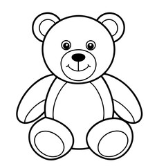 cute tedy bear outline icon