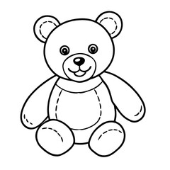 cute tedy bear outline icon