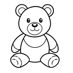 cute tedy bear outline icon