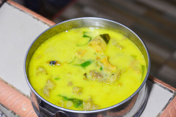 Indonesian cuisine with meat and vegetable soup