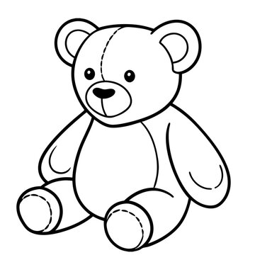 cute tedy bear outline icon