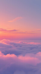 Fototapeta premium Sunset gradient with coral orange blending into lilac and light blue, soft atmosphere, minimal composition, wallpaper background, professional stock image 