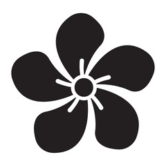 Elegant Black and White Floral Illustration Five-Petaled Flower Design, Perfect for Invitations, Logos, and Decoration