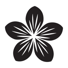 Elegant Black and White Floral Design Five-Petal Flower Illustration, Perfect for Logos, Invitations, and More