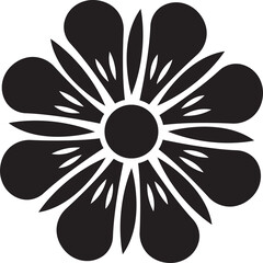 Elegant Black and White Floral Design A Simple, Stylish Flower Illustration Perfect for Invitations, Logos, and Decorative Projects.  High-resolution vector graphic for easy scaling and customization.