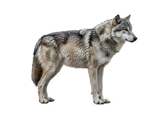 Fototapeta premium Gray Wolf Profile isolated on transparent baackground