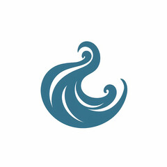 Abstract Ocean Wave Design  Elegant Swirl Illustration