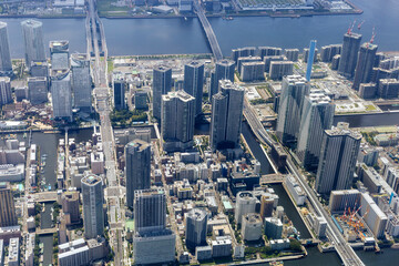 東京都中央区晴海付近を空撮