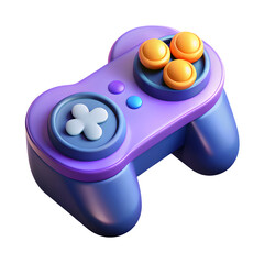 3D Icon of VR Gaming Controller with Buttons and Joysticks – Futuristic Isometric Video Game Gamepad on White Background

