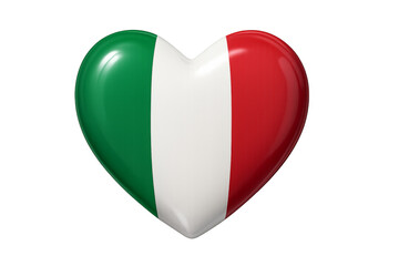 Heart showing italian flag colors on transparent background
