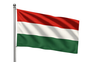 Obraz premium Hungarian flag waving proudly on transparent background