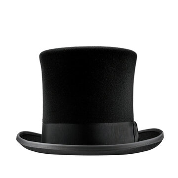Black top hat isolated on transparent background