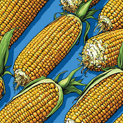 corn vector comic style for design needs