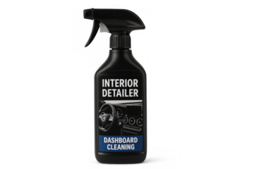 Interior car detailing spray bottle cleaner on transparent background