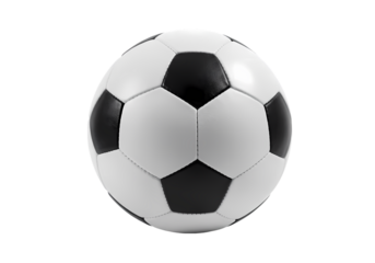 Classic Black and White Soccer Ball isolated on transparent baackground