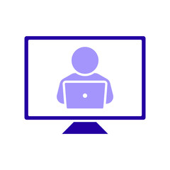 Icon a work online, isolated against a clean background.